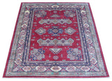 5x5 Square Handmade Red Fine Super Kazak Shirvan Oriental Rug