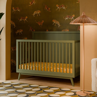 Palma 4-in-1 Convertible Crib With Toddler Bed Conversion Kit, Olive