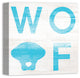 Designs Direct Creative Group Woof Distressed Blue 16x16 Canvas Wall Art