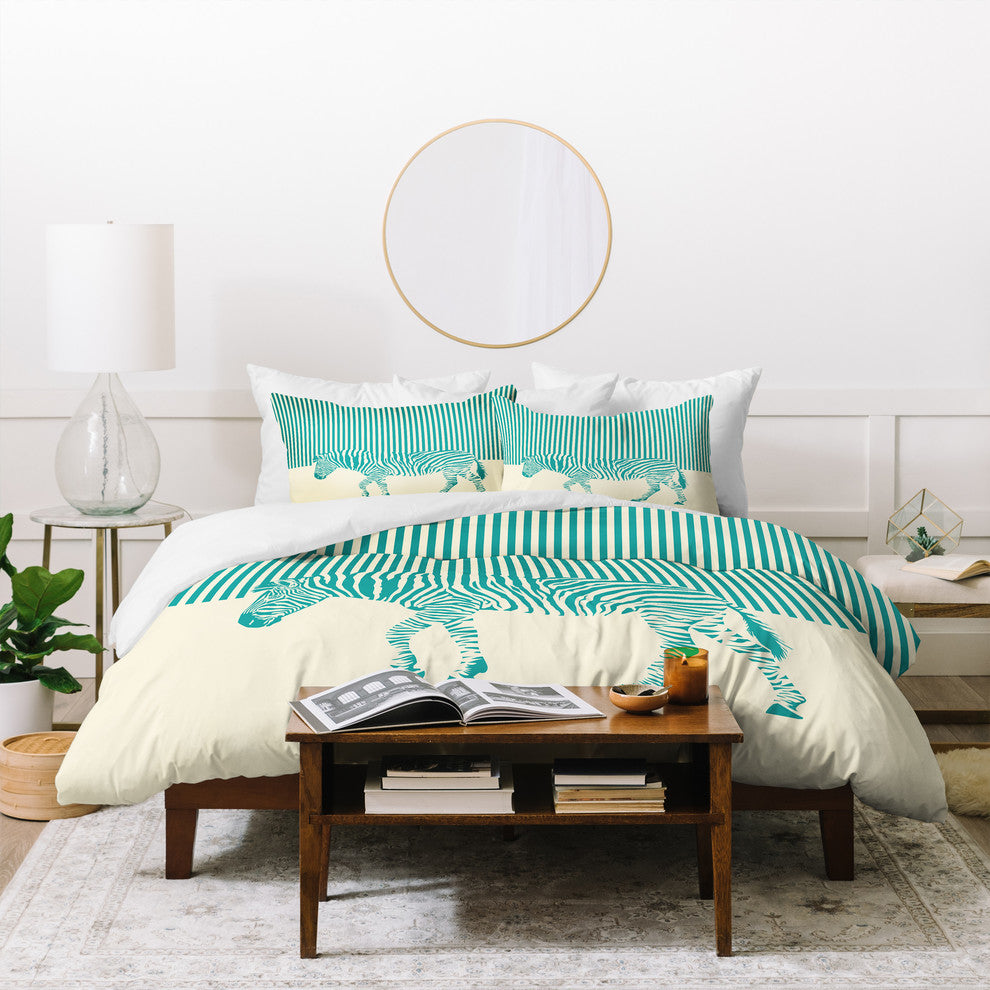 Deny Designs The Red Wolf The Zebra Duvet Cover Set