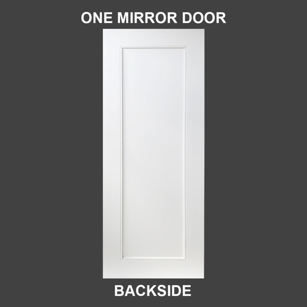 Mirrored Sliding Barn Door with Mirror insert with Hardware Kit + Fascia, 2x Mir