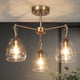LNC 3-Light 19.3" Polished Gold Modern/Contemporary LED Semi-Flush Mount Light