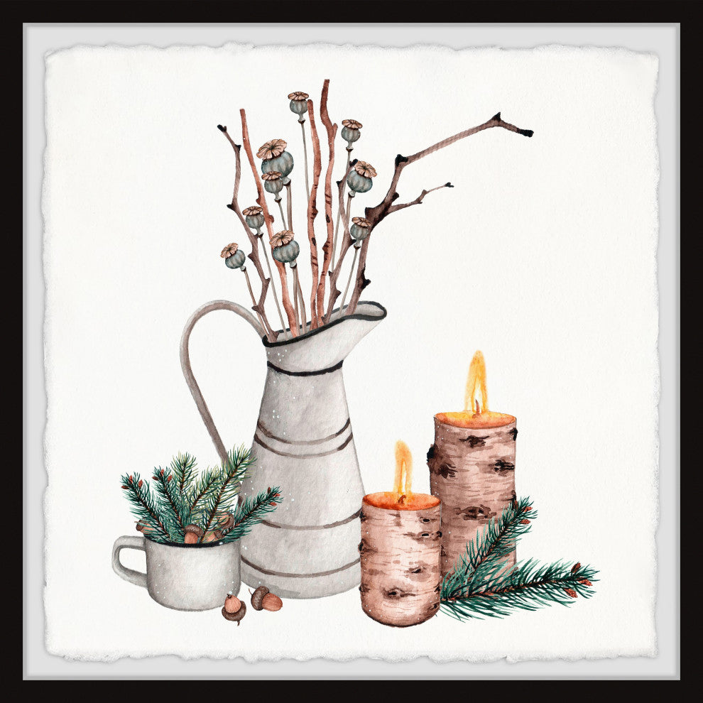 "Fig Tree and Candles" Framed Painting Print, 32x32