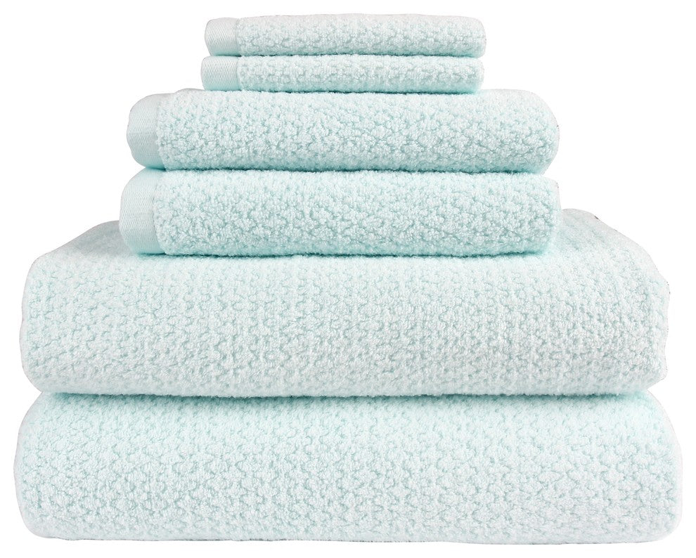 Everplush Diamond Jacquard Bath Towel Set 6 Piece, Spearmint