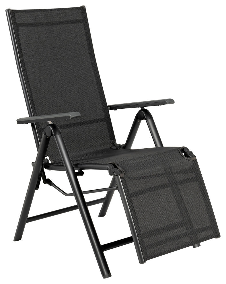 Costway Outdoor Foldable Reclining Chair Aluminum Frame 7-Position Adjustable