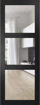 Slab Barn Door 42 x 84, Lucia 2555 Black & Clear Glass, Sliding