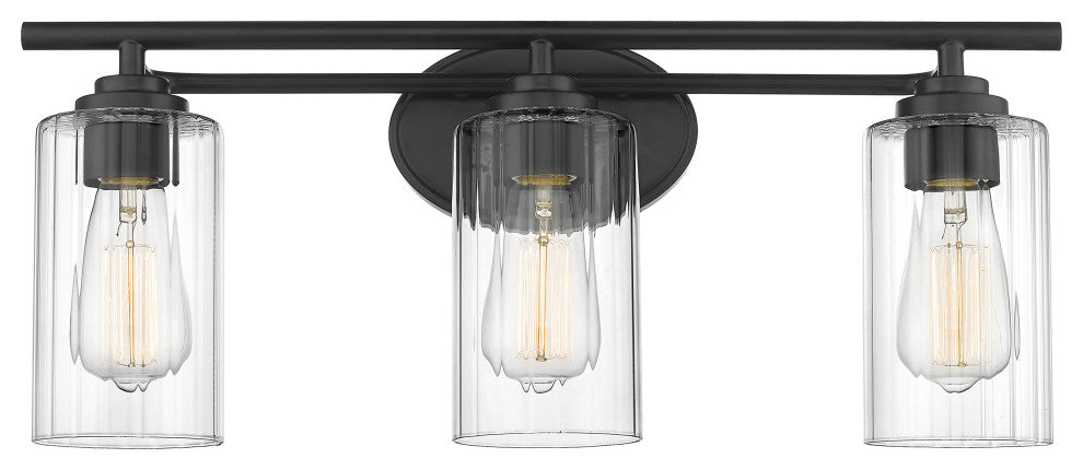Innovations 353-3W-BK-CL-LED Ice 3 Light 22.125" Vanity Light Matte Black