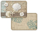 Vinyl Plastic Placemats Reversible Coastal Beach Seashell Set of 4