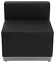 Hercules Alon Series Black Leather Chair With Brushed Stainless Steel Base