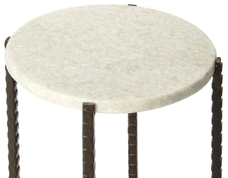Transitional Metal Marble Nigella Side Table