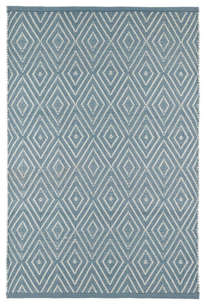 Dash & Albert Diamond Slate/Light Blue Indoor/Outdoor Rug, Blue, 2' x 3'