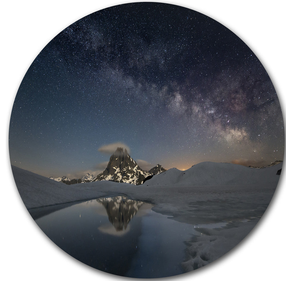 Dark Mountains In Spain, Landscape Photo Round Wall Art, 23"