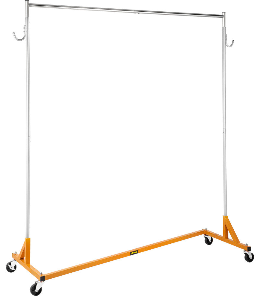 Z Rack Adjustable Height Rolling Garment Rack, Orange, 23.62x64.96x70.87 in
