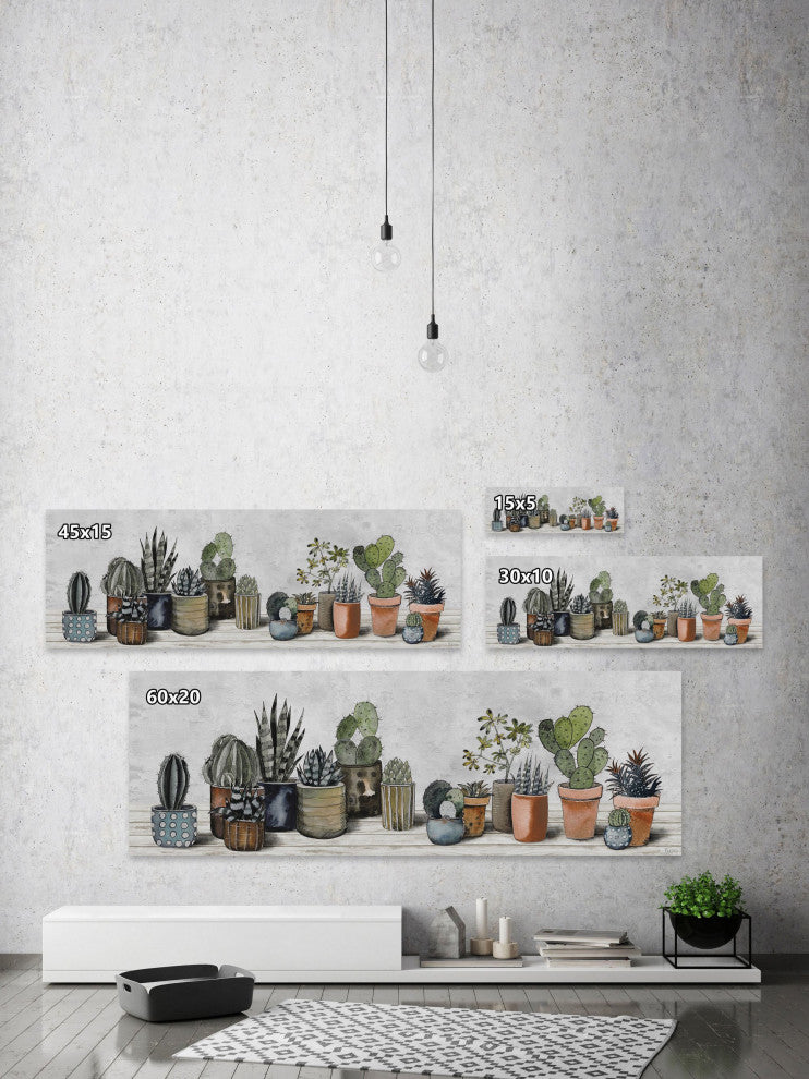 "Succulent Centerpiece" Painting Print on Wrapped Canvas