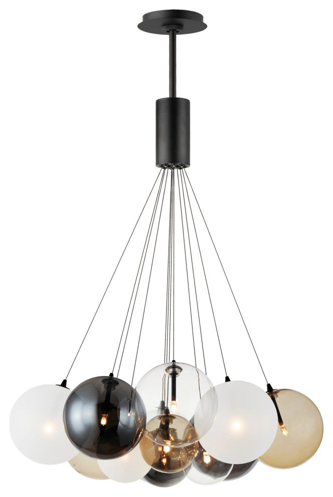 ET2 E25089-148 Burst 12 Light 27"W LED Pendant - Black
