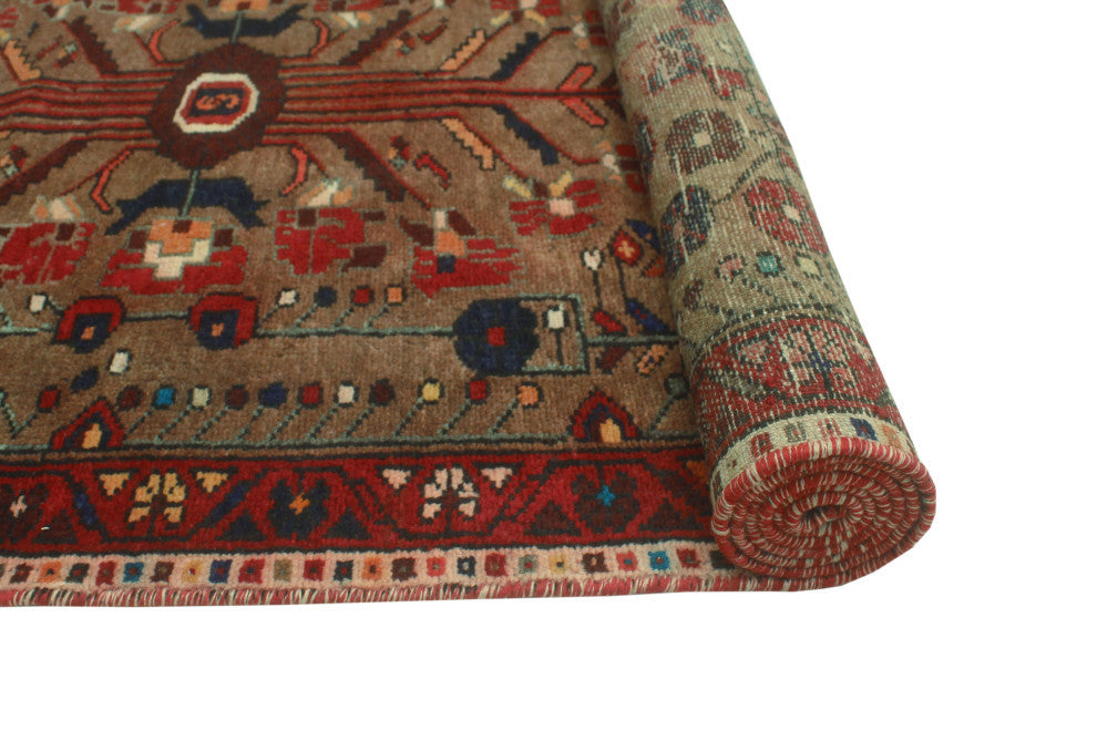 Fine Vintage Distressed Shahnaz Light Brown/Rust Runner, 3'1x13'10