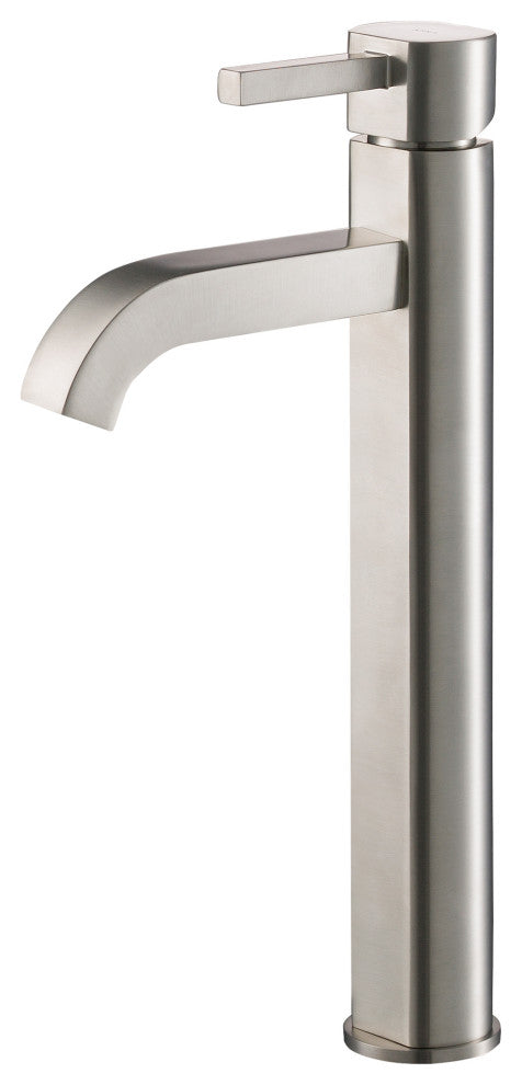 Ramus Single Handle 1-Hole Vessel Bathroom Faucet, Satin Nickel