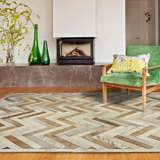 Cowhide Patchwork Rug, Plutus, Morph, 12' X 15'