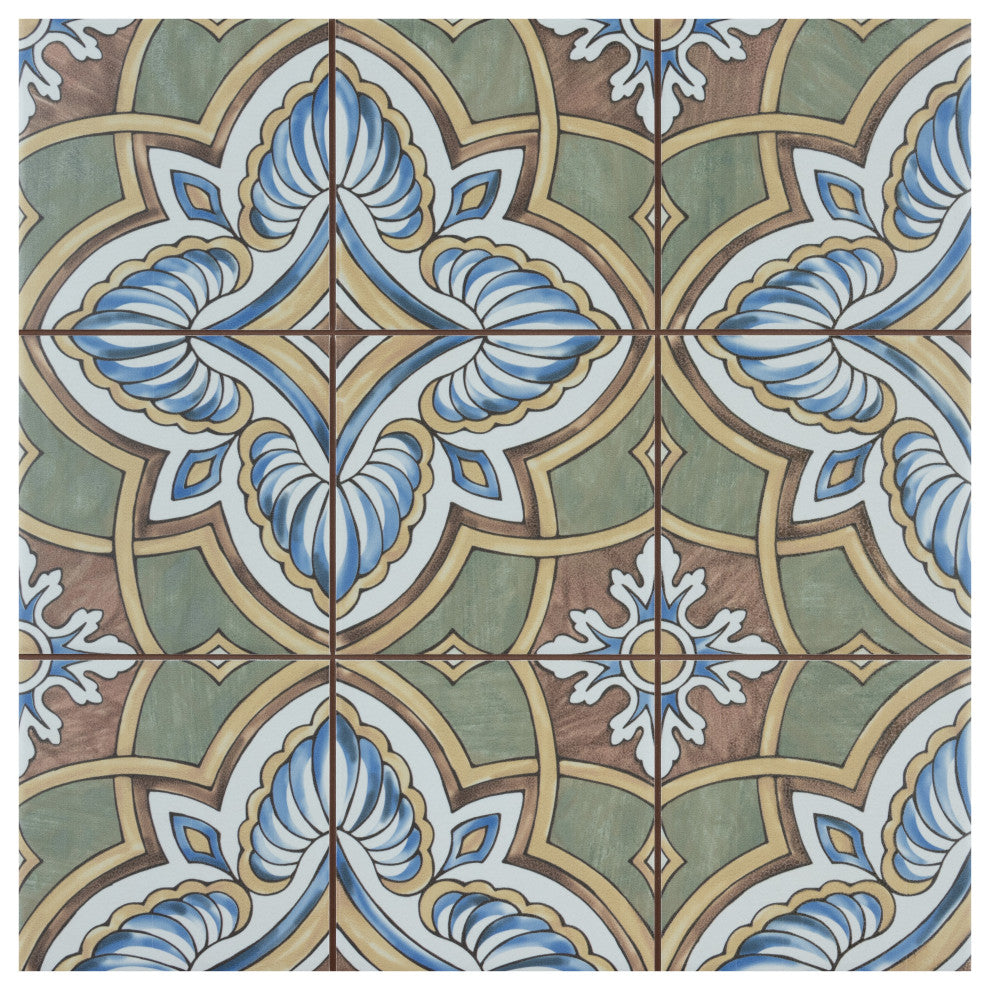 Harmonia Classic Ceramic Floor and Wall Tile, Grove Green