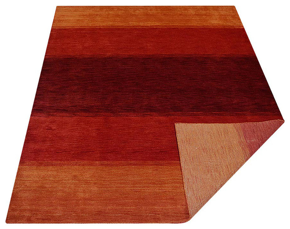 HAND KNOTTED LOOM WOOL ECO-FRIENDLY AREA RUGS-Rectangle,Orange Red,Contemporary