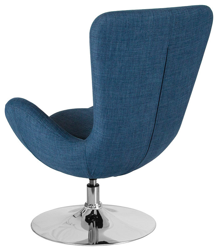 Egg Series Blue Fabric Side Reception Chair