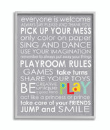 Stupell Industries Everyone Is Welcome Playroom Rules on Grey, 11 x 14