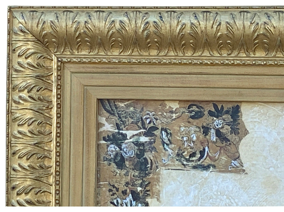 Large Wood Matte Light Gold Framed Artistic Graphic Wall Art Hcs7293
