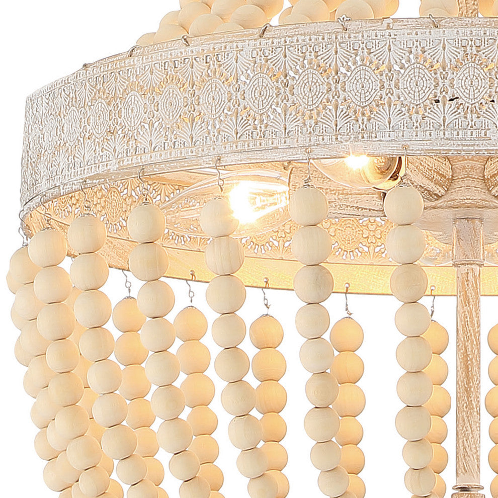 5 Light Unique Empire or Tiered Chandelier, Beaded Accents