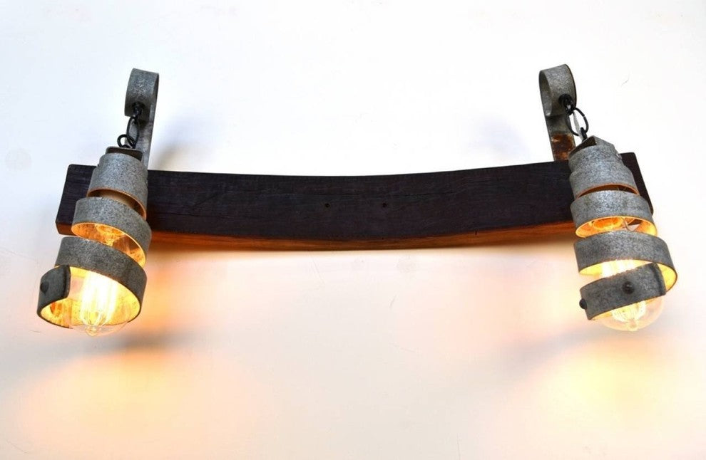 Barrel Ring Vanity Light - Elan - Made from retired CA wine barrel rings