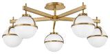 Hinkley Hollis Large Semi-Flush Mount, Heritage Brass