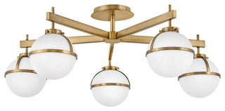 Hinkley Hollis Large Semi-Flush Mount, Heritage Brass