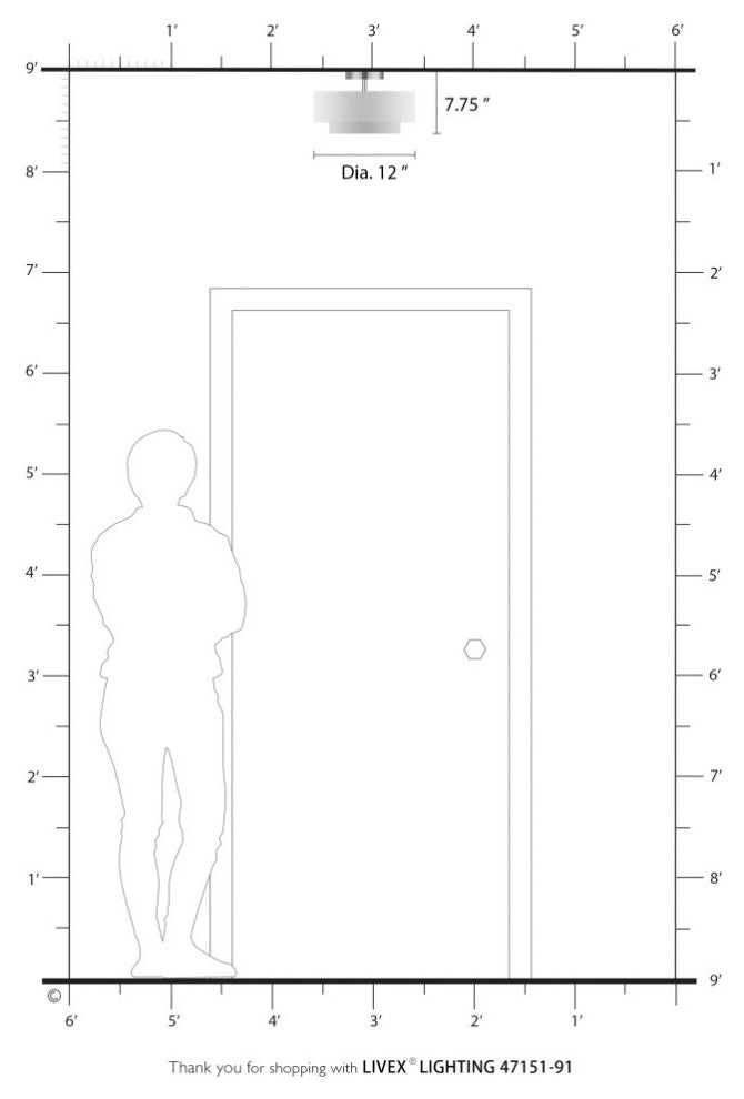Meridian 2 Light Brushed Nickel Semi-Flush Mount