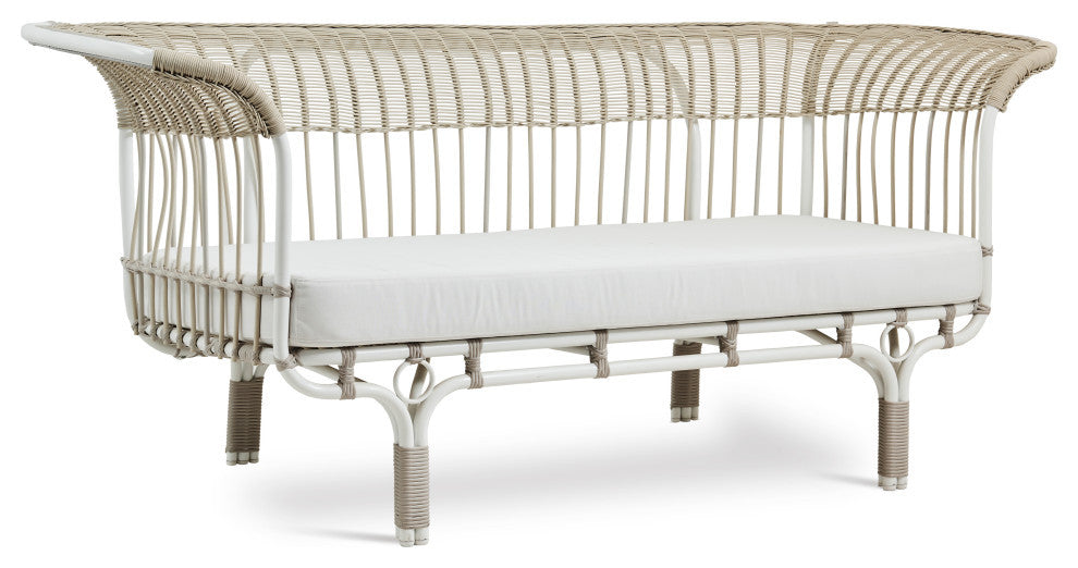 Franco Albini Belladonna Exterior Sofa Dove White, White Canvas Cushion