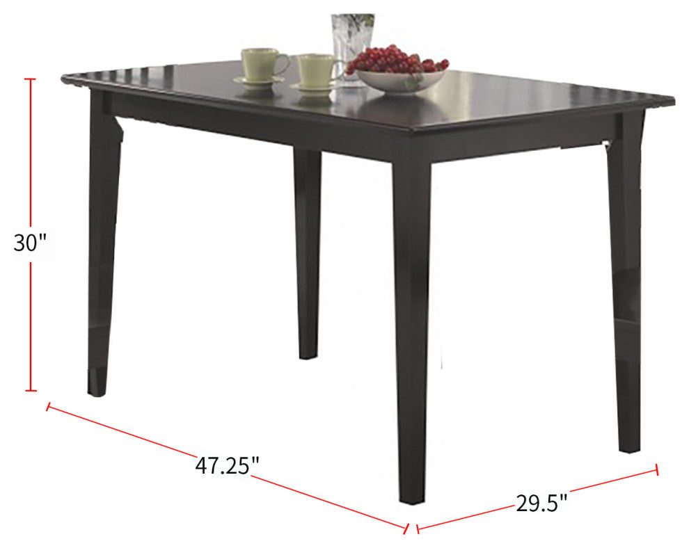 5 Piece Dining Set, Cappuccino Finish
