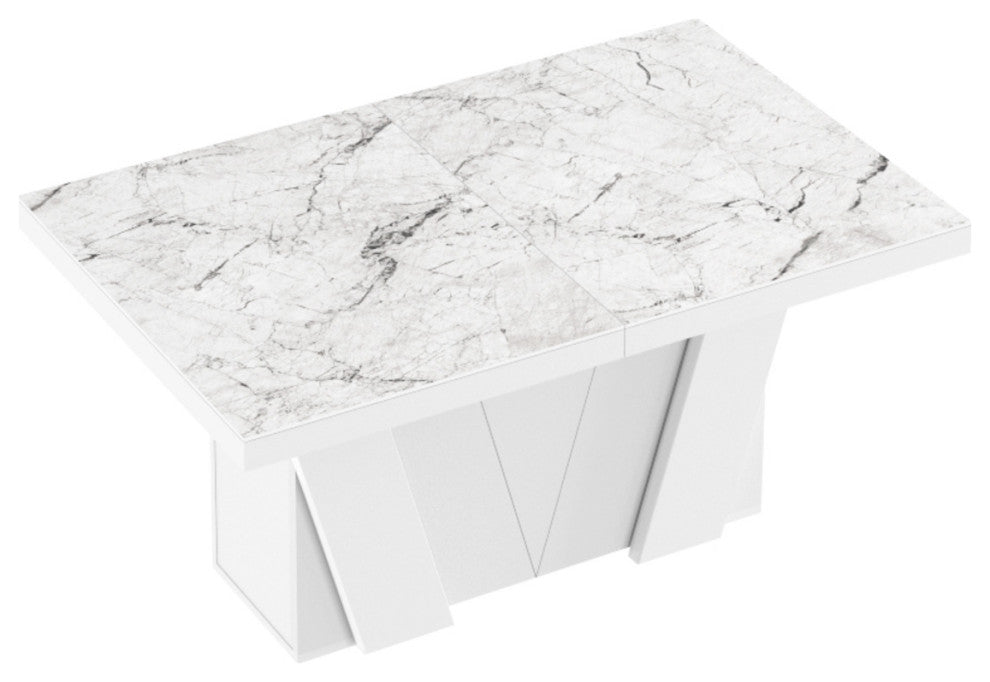 ALETA Dining Set, Venatino/White/Grey