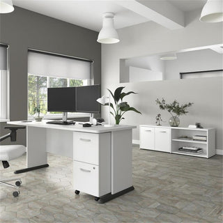 Studio A 72W Computer Desk in White - Engineered Wood
