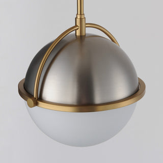 Maxim 12411 Duke 10"W Mini Pendant - Satin Nickel / Satin Brass