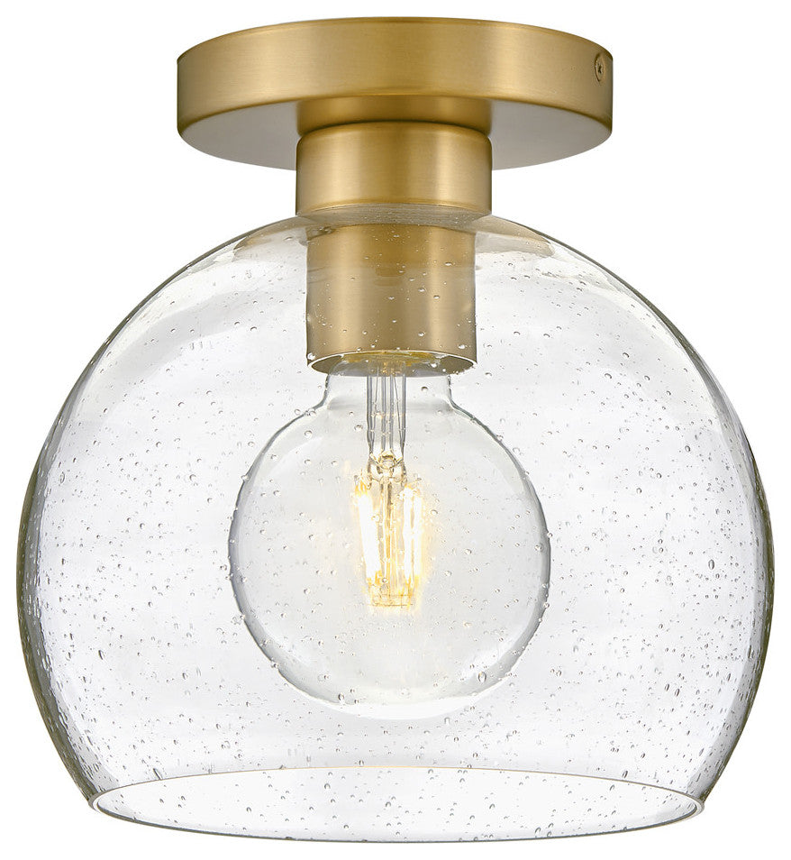 Lark 83011 Rumi 9"W Semi-Flush Globe Ceiling Fixture - Lacquered Brass