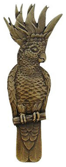 Cockatoo Pull Antique Brass Vertical, Left Side, Antique Brass, Left