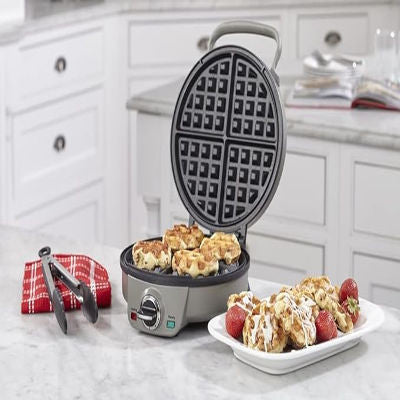 Mini Belgian Waffle Maker, Round Mini Waffle Iron, Round - Waffle Maker