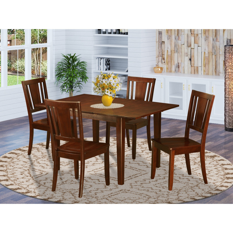 Psdu5-Mah-W 5-Piece Small Kitchen Table With 4 Dining Table Chairs