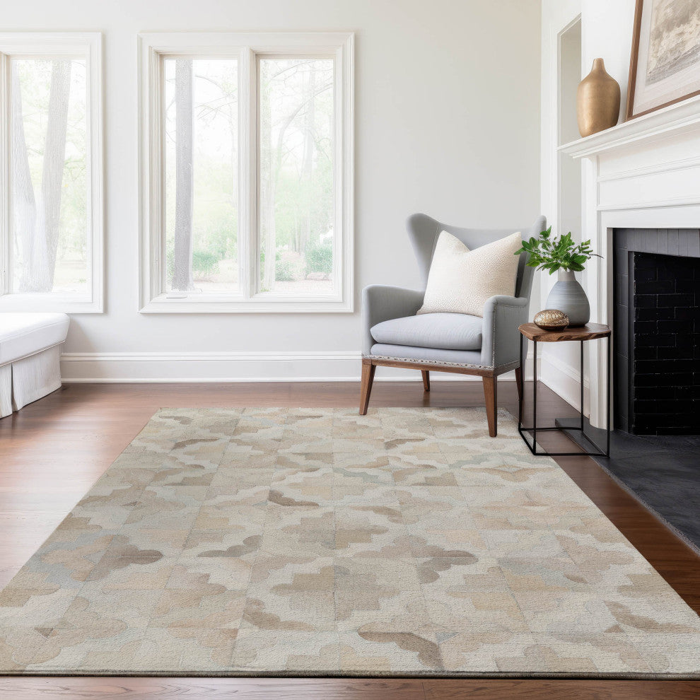 Addison Premium Washable Mayfield AMF103 Ivory 5' x 7'6" Rug