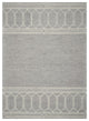 5' X 7' Grey Geometric Pattern Wool Indoor Area Rug