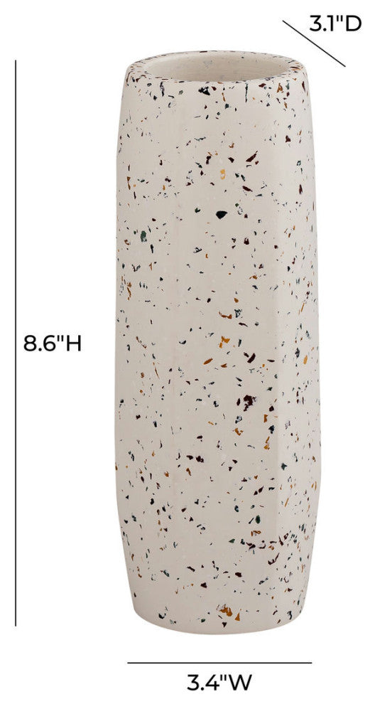 TOV Furniture Terrazzo White Vase - Medium Skinny