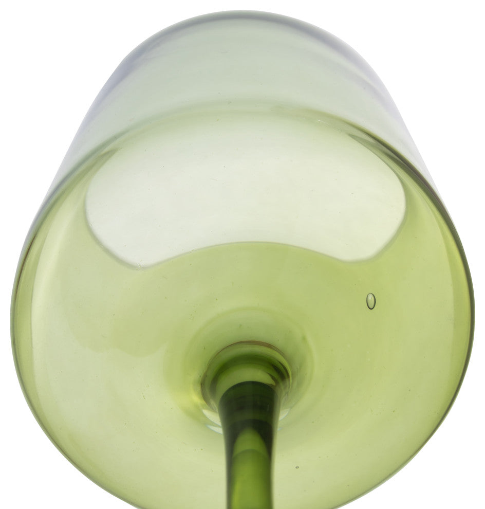 Hand Blown Stemmed Wine Glasses, 14 Ounces, 4 Assorted Colors