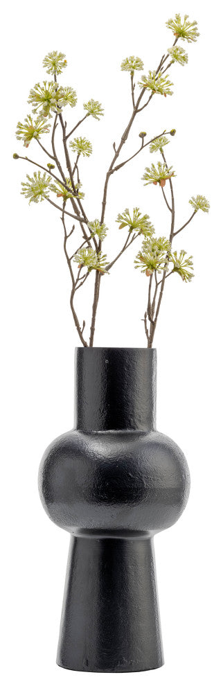 Metal, 12"H, Mid Ellipsoid Vase, Black