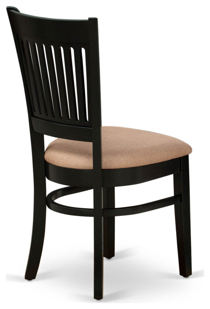 3Pc Dining Set 2 Dining Chair, Kitchen Table Seat, Slatted Chair Back Black