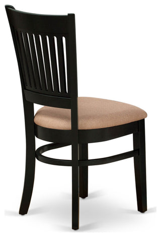 3Pc Dining Set 2 Dining Chair, Kitchen Table Seat, Slatted Chair Back Black