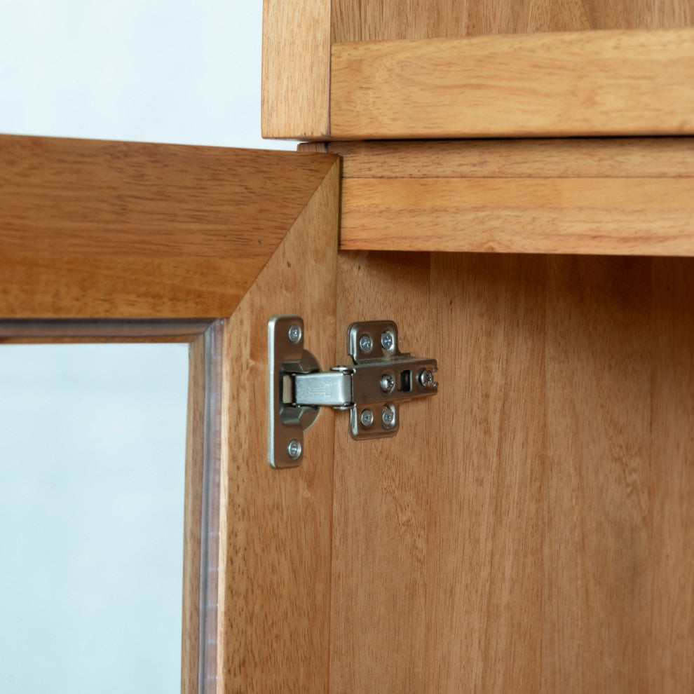 Safavieh Couture Roades Glass Cabinet Bookcase, Natural