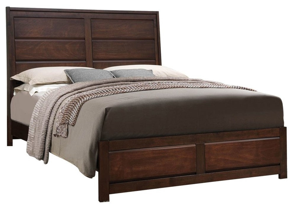 Vail Panel Bed, King, Walnut Wood